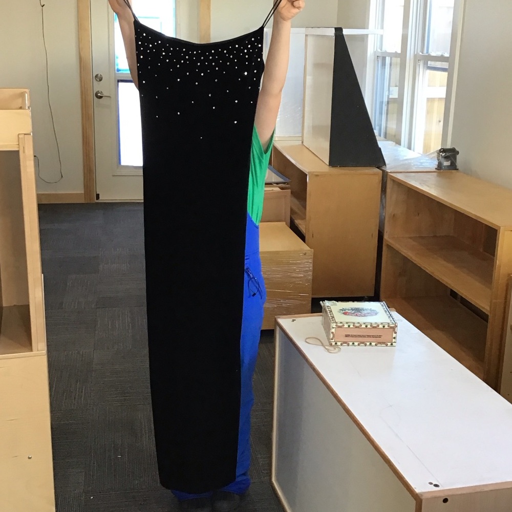 Chic Strapless Black Dress with Embellishments